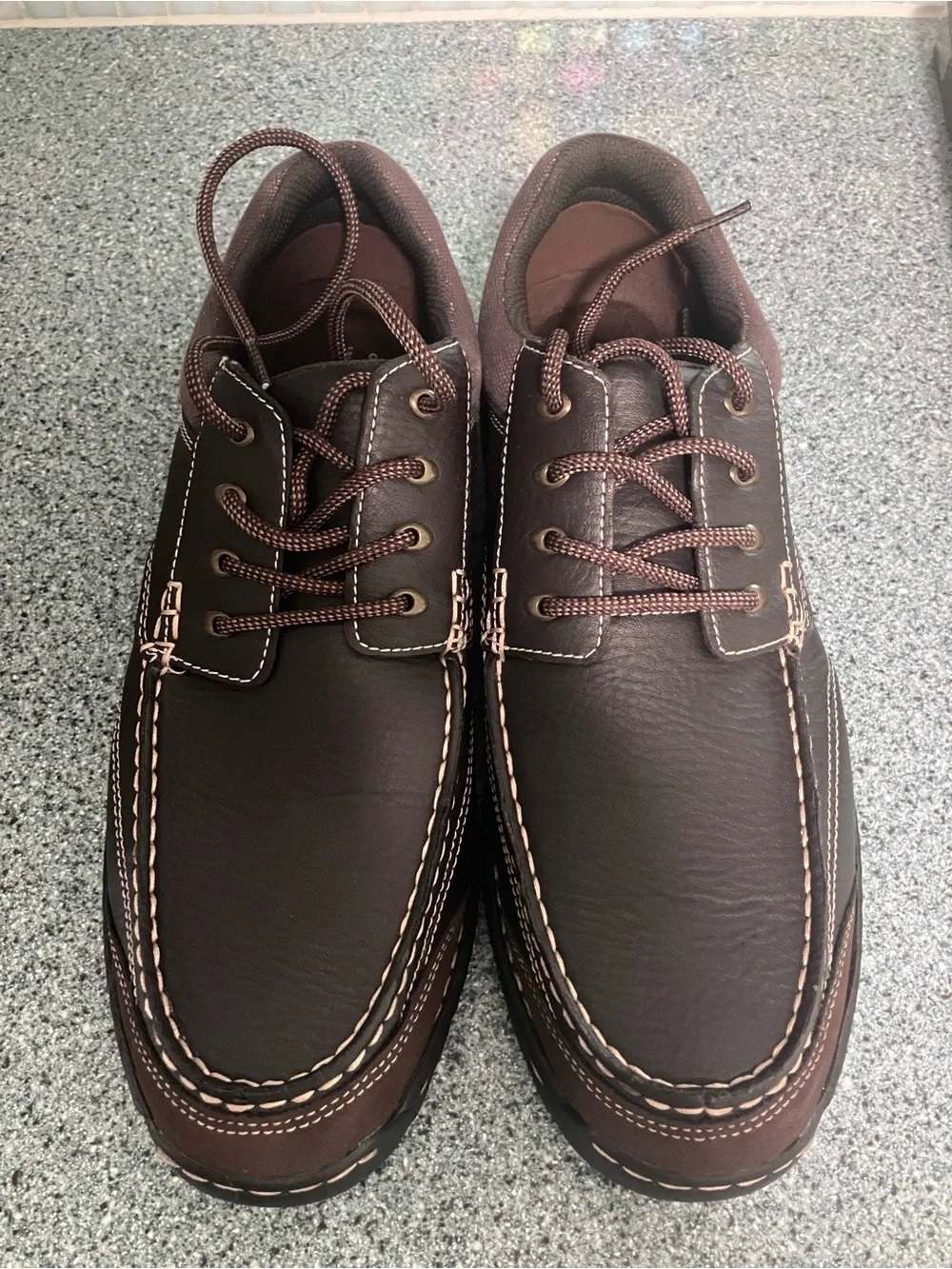 G.H. Bass & Co. Dark Brown Leather Moc Toe Boat Shoes